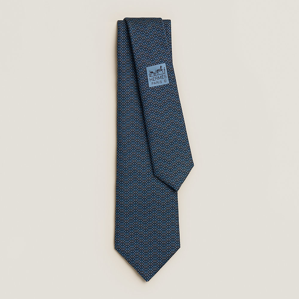 ✨極美品✨HERMES エルメス　ネクタイ　H柄　【アップサイド・ダウン】 ポケットチーフ-42-cm-《アップ